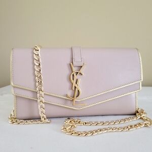 Saint Laurent YSL Clutch Wallet with Chain Crossbody Handbag